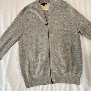 Banana Republic Grey Zipper Cardigan Cotton High Neck Size L